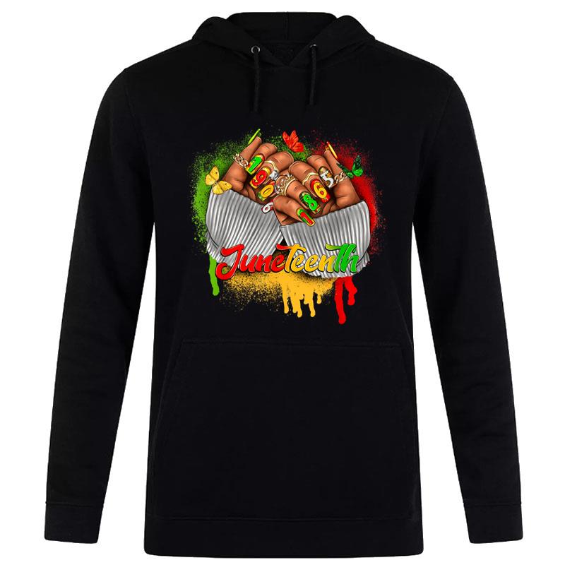 Juneteenth Celebrate Black Man Hands Nails Hoodie