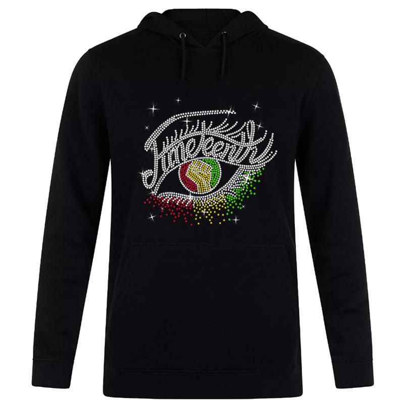 Juneteenth Eyes Rhinestone Black African American Hoodie