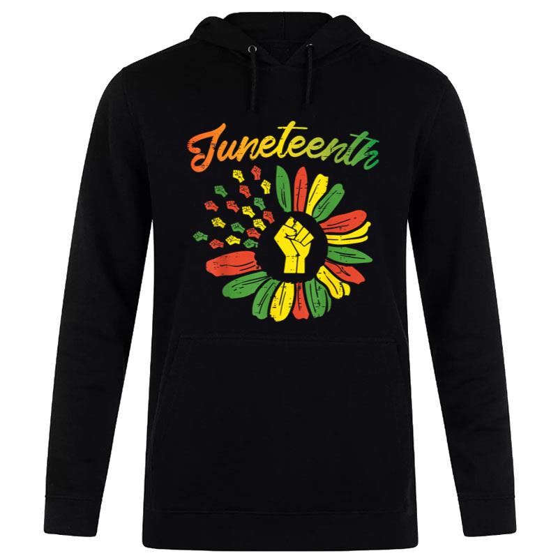 Juneteenth Flag Fist Daisy 1865 Black Pride African Hoodie