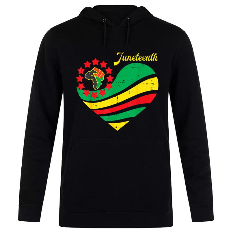 Juneteenth Heart Africa Fist June 19Th 1865 Hoodie