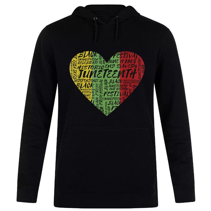 Juneteenth Heart African American Black History Pride Hoodie