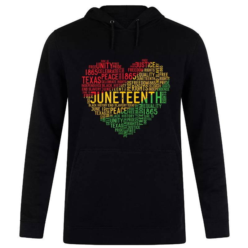 Juneteenth Heart Black History Afro American African Freedom Hoodie