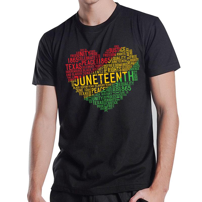 Juneteenth Heart Black History Afro American African Freedom T-Shirt