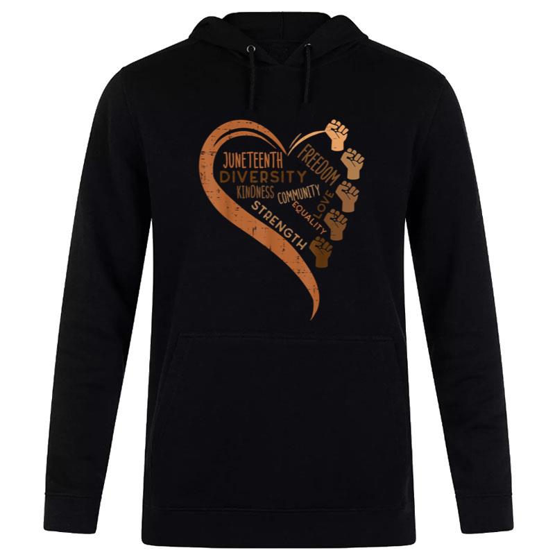 Juneteenth Heart Fists Black History Melanin Hoodie