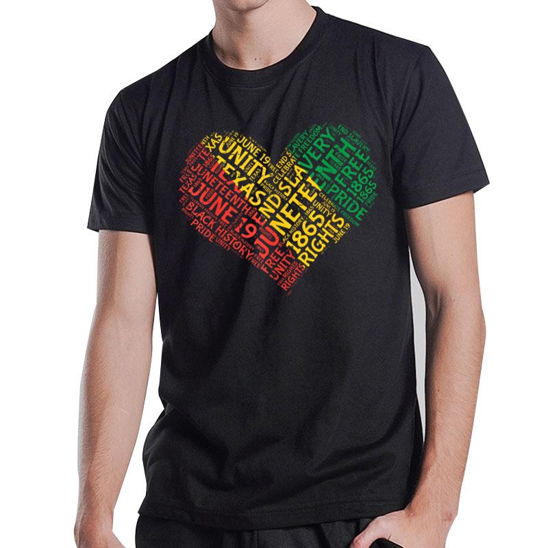 Juneteenth Heart June 19Th Black African Pride T-Shirt