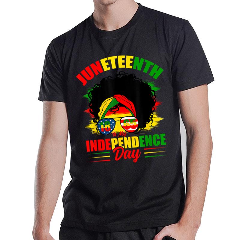 Juneteenth Is My Independence Day Glasses Black T-Shirt