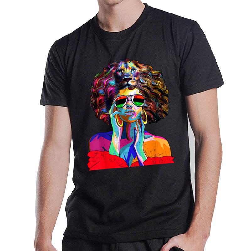 Juneteenth Melanin Black Afro Hair Pop Art T-Shirt