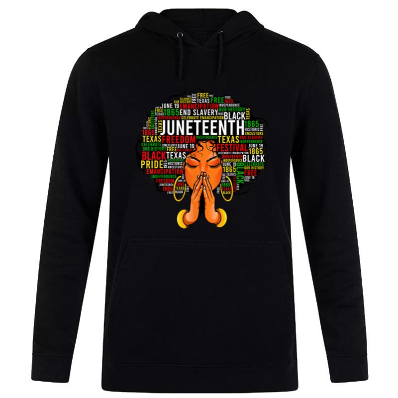 Juneteenth Melanin Black Natural Hair Afro Rd Art Hoodie