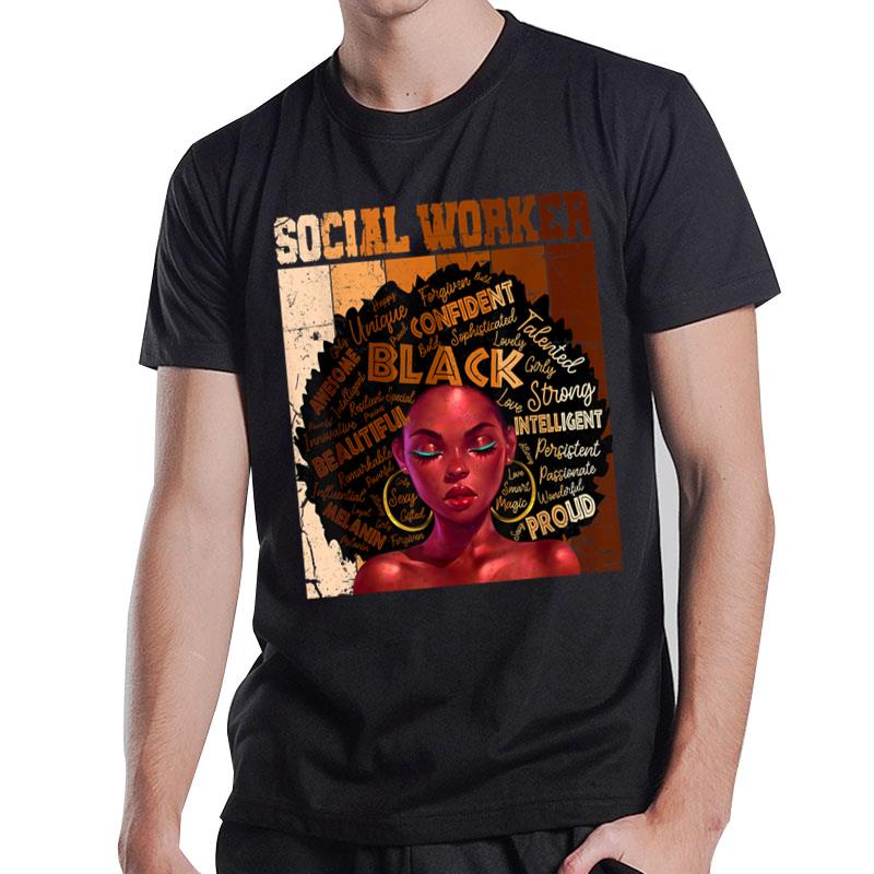 Juneteenth Melanin Social Rker Afro Hair Black History T-Shirt