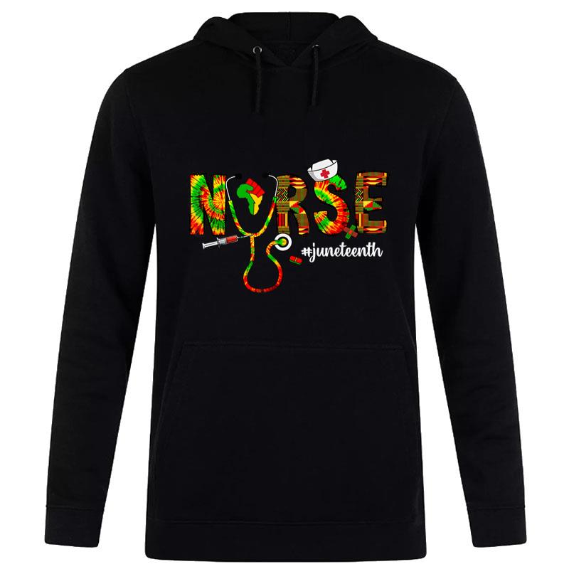 Juneteenth Nurse Tie Dye Nursing Kente 1865 Black History Hoodie