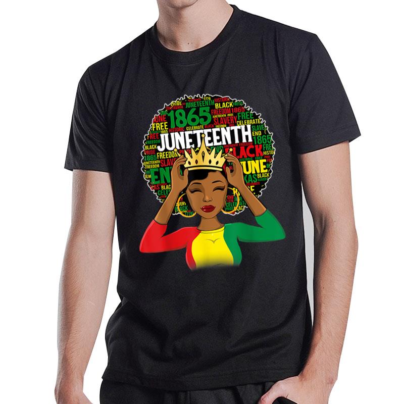 Juneteenth Queen African American Black Afro T-Shirt