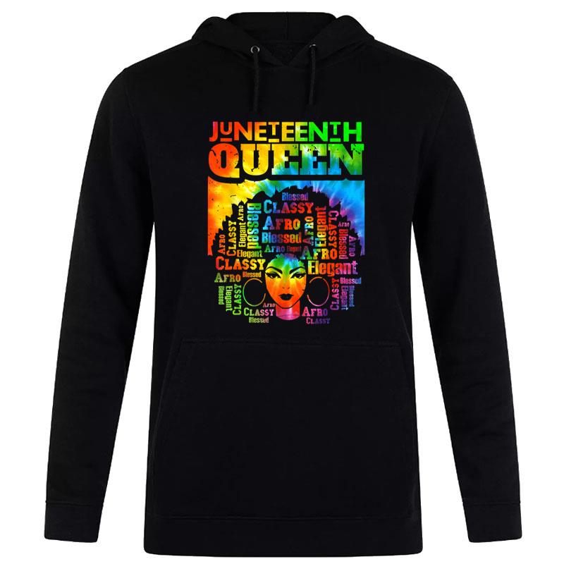 Juneteenth Queen Afro Melanin Black Magic Tie Dye Hoodie