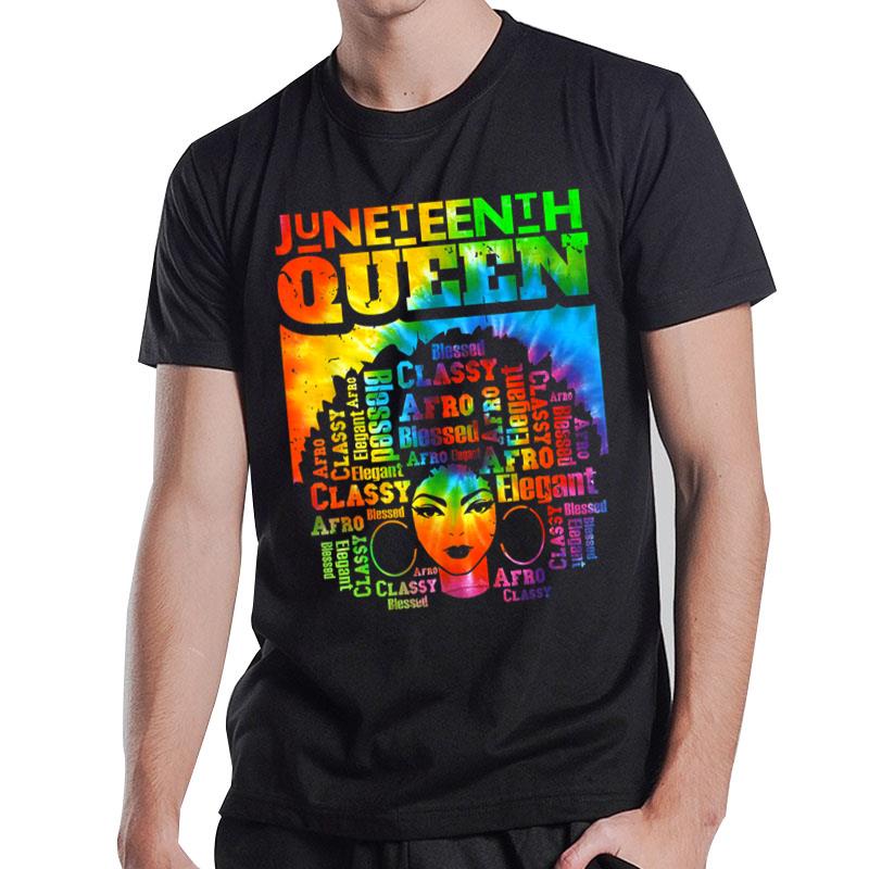 Juneteenth Queen Afro Melanin Black Magic Tie Dye T-Shirt