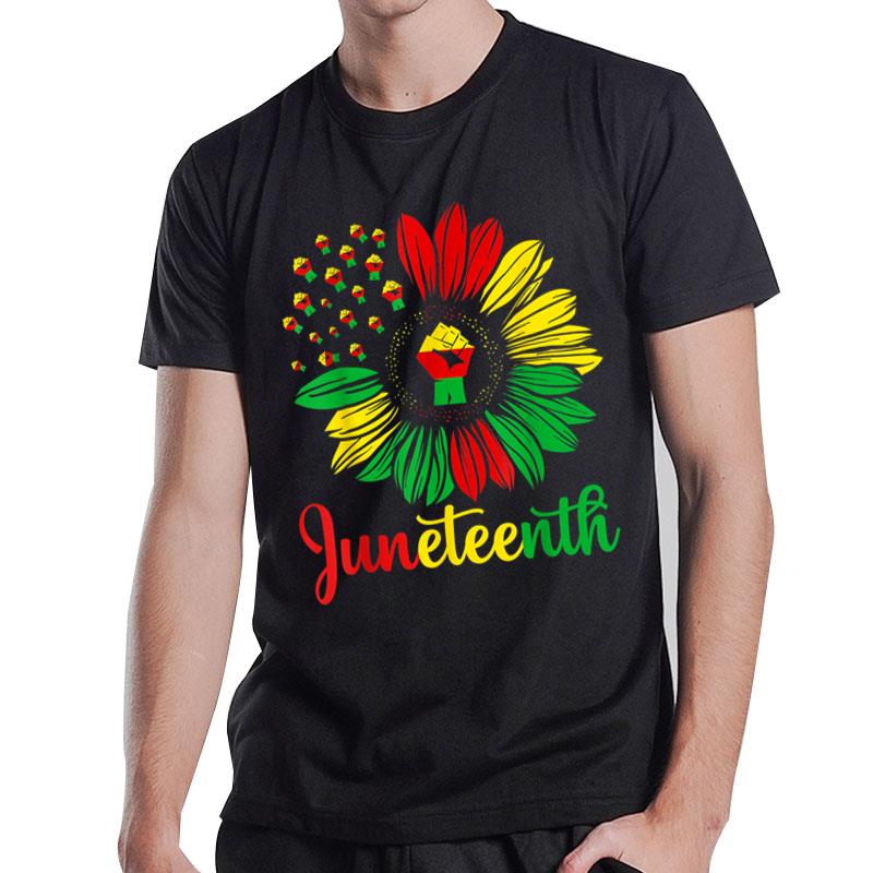 Juneteenth Sunflower African American Accentors Black Pride T-Shirt