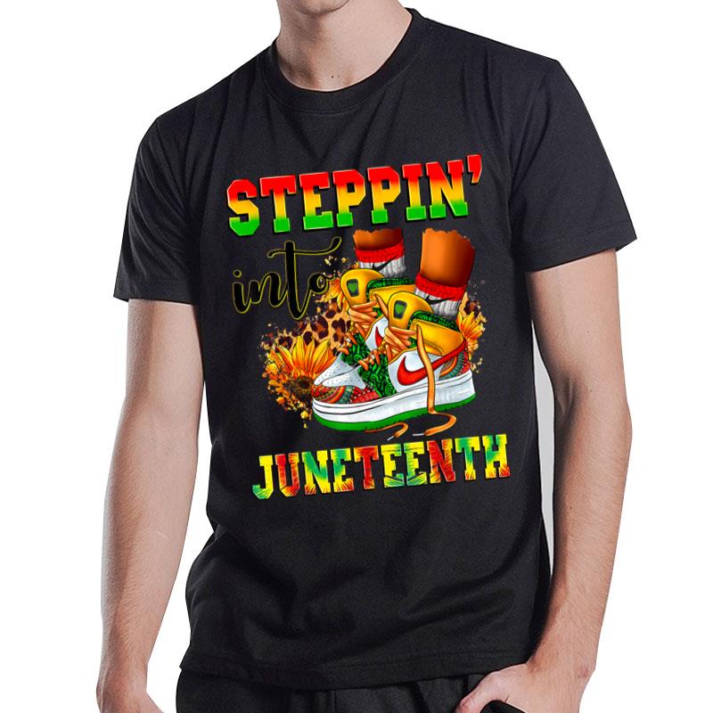 Juneteenth Youth Shoes Steppin' Into Like My Ancestors T-Shirt