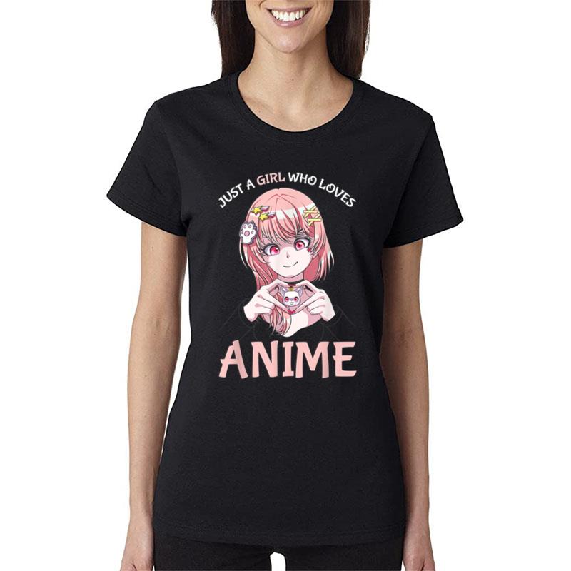 Just A Girl Who Loves Anime Merch Stuff Teenage Girls Women T-Shirt