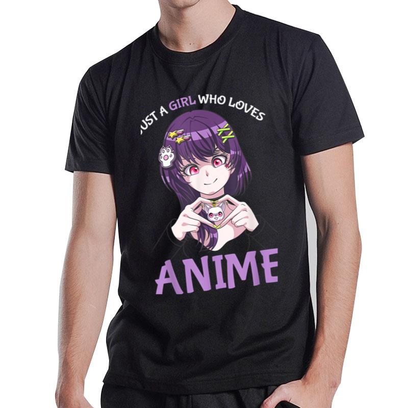 Just A Girl Who Loves Anime Teenage Girls Merch Stuff T-Shirt