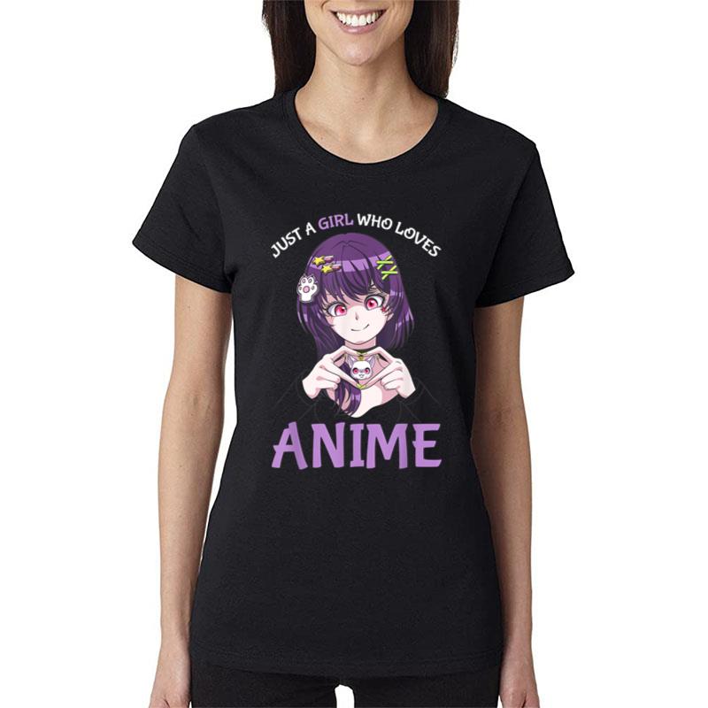 Just A Girl Who Loves Anime Teenage Girls Merch Stuff Women T-Shirt