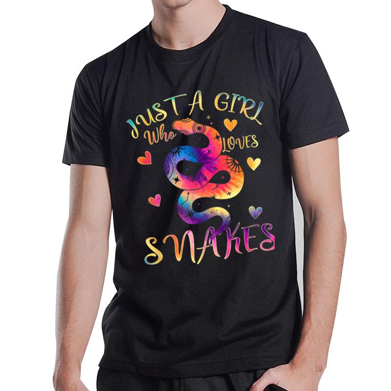 Just A Girl Who Loves Snakes Tie Dye Snake Mystical Gift T-Shirt