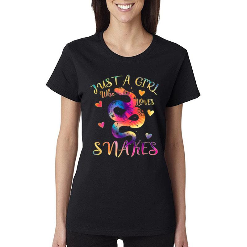 Just A Girl Who Loves Snakes Tie Dye Snake Mystical Gift Women T-Shirt