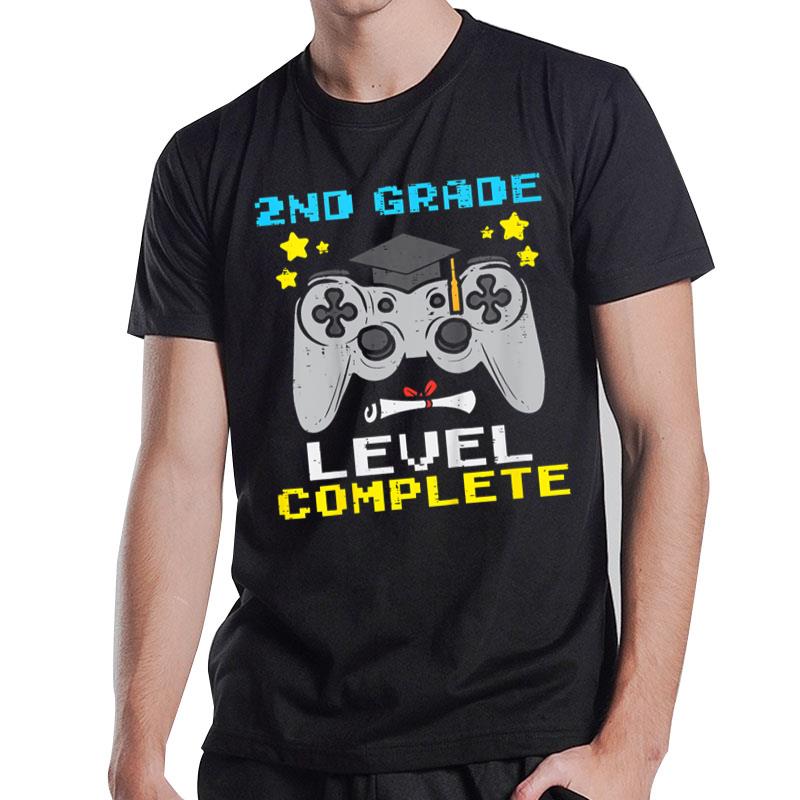 Kids 2nd Grade Level Complete Game Controller Last Day Of School T-Shirt