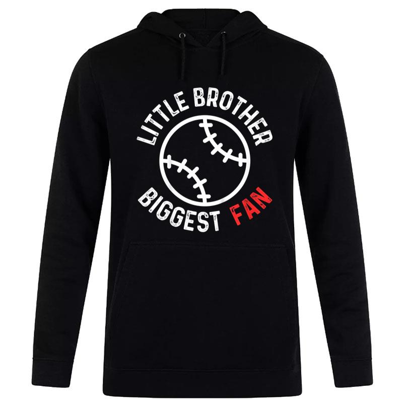 Kids Little Brother Biggest Fan Baseball Season For Boys Women T-Shirt