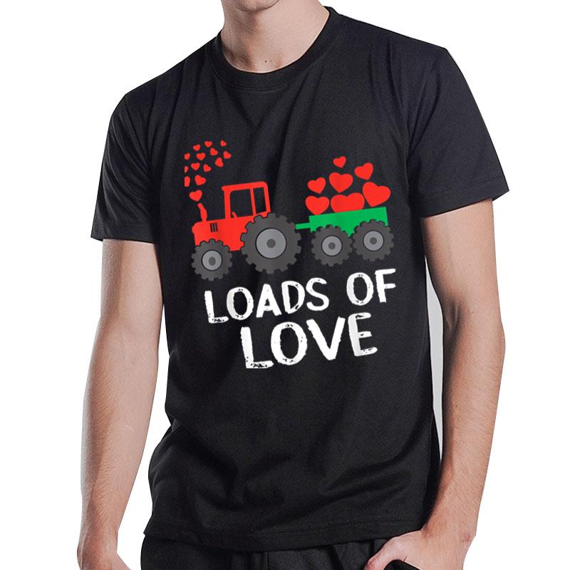 Kids Loads Of Love Tractor Cute Valentines Day Truck Toddler T-Shirt