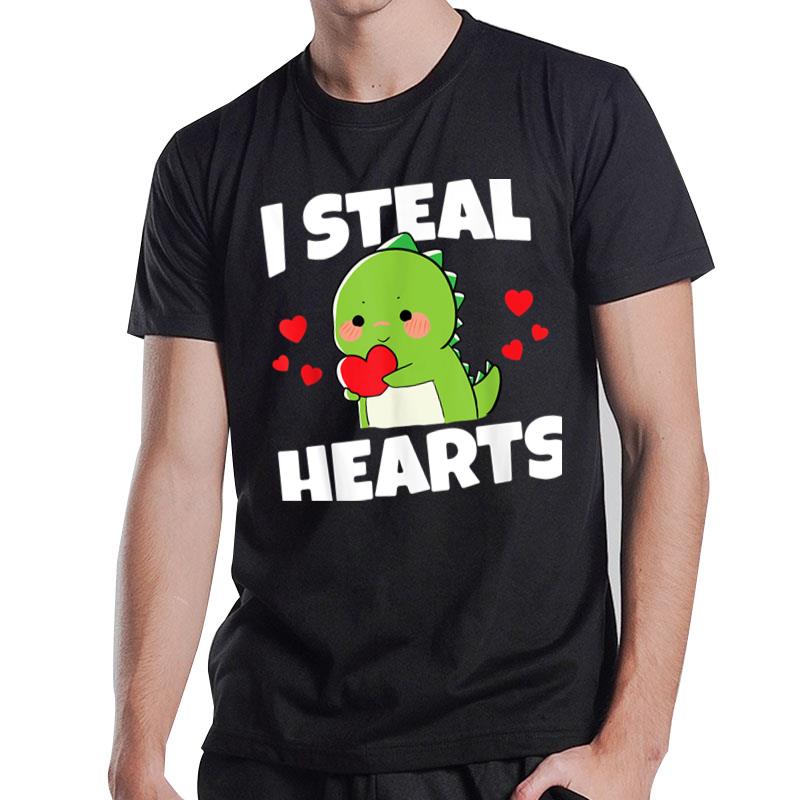 Kids Steal Hearts Trex Dino Baby Boy Valentines Day Toddler Ver 1 T-Shirt