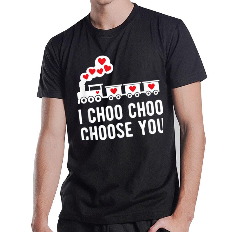 Kids Valentine'S Day Choo Choo Train Hearts For Boy And Girl T-Shirt