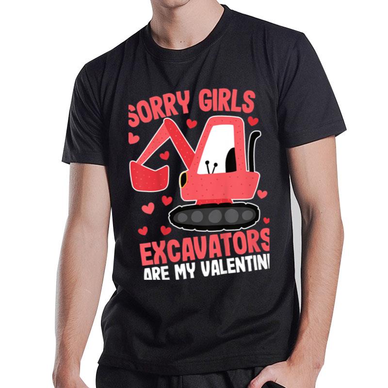 Kids Valentines Day Excavator Shirt Boy Boys Valentines Day T-Shirt