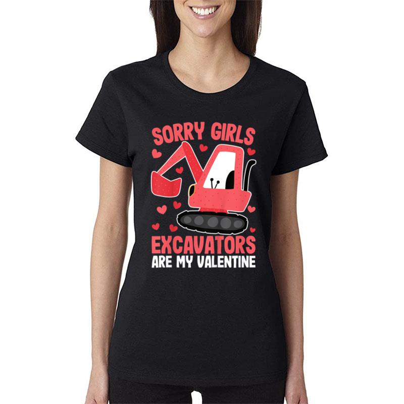 Kids Valentines Day Excavator Shirt Boy Boys Valentines Day Women T-Shirt