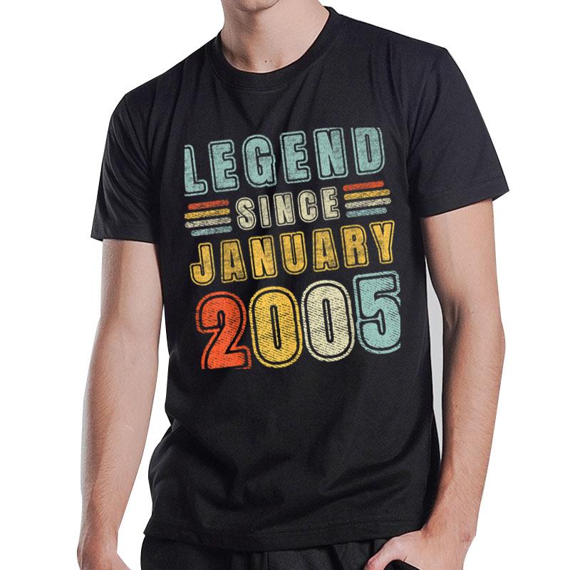 Legend Since January 2005 18 Years Old Vintage 18Th Birthday T-Shirt