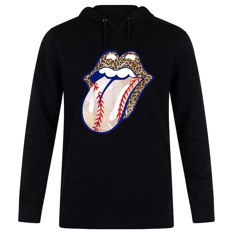 Leopard Classic Lips Tongue Funny Baseball Mom Mothers Day Women T-Shirt