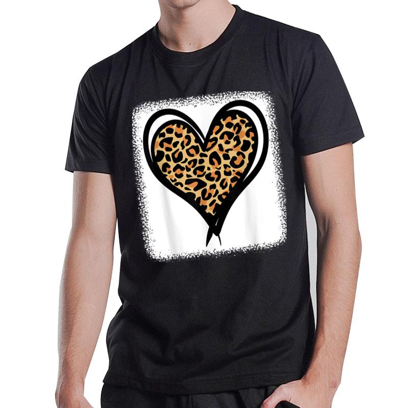 Leopard Heart Valentines Day Hearts Love Girls Valentine T-Shirt