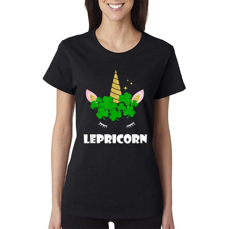 Lepricorn Unicorn Shamrock Green Clover Boy Girl Women T-Shirt