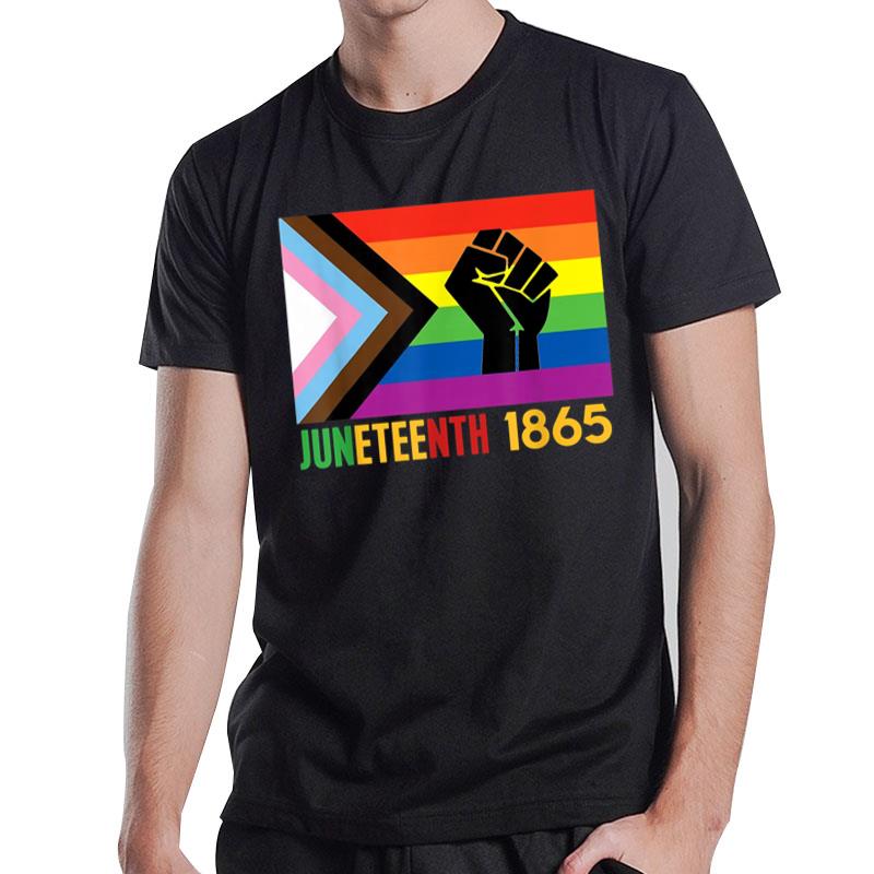 Lesbian Juneteenth 1865 Lgbt Gay Pride Flag Black History T-Shirt