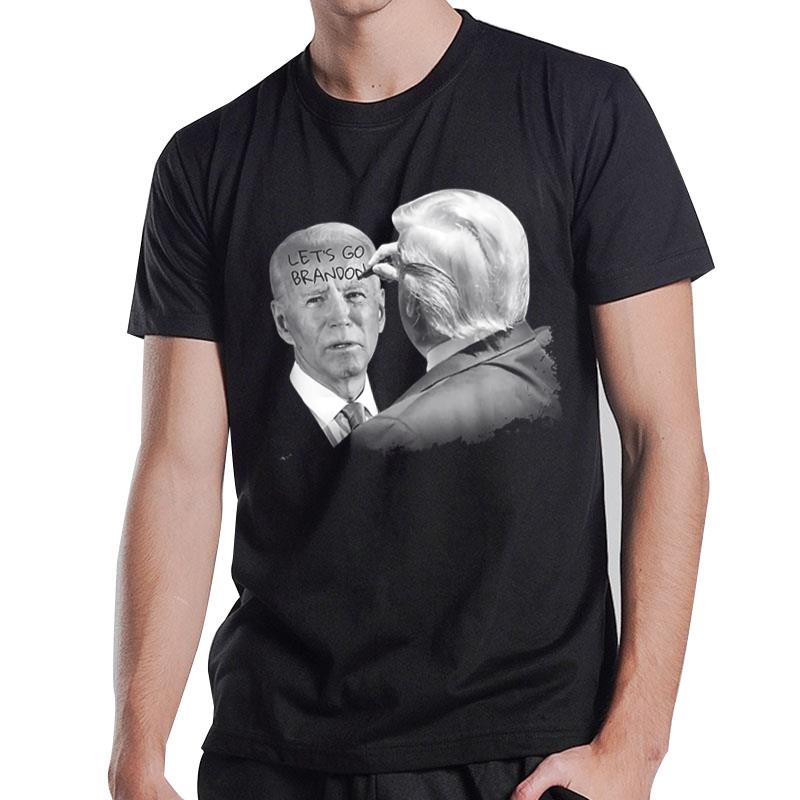 Let's Go Brandon Trump Writes On Biden's Forehead T-Shirt