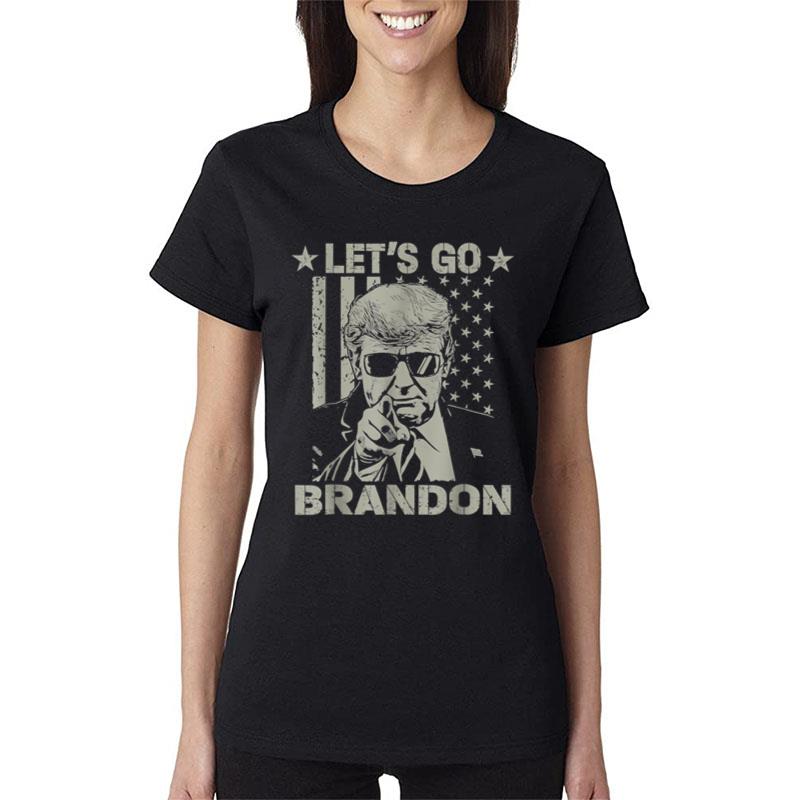 Let's Go Brandon US Flag Funny - Donald Trump Women T-Shirt
