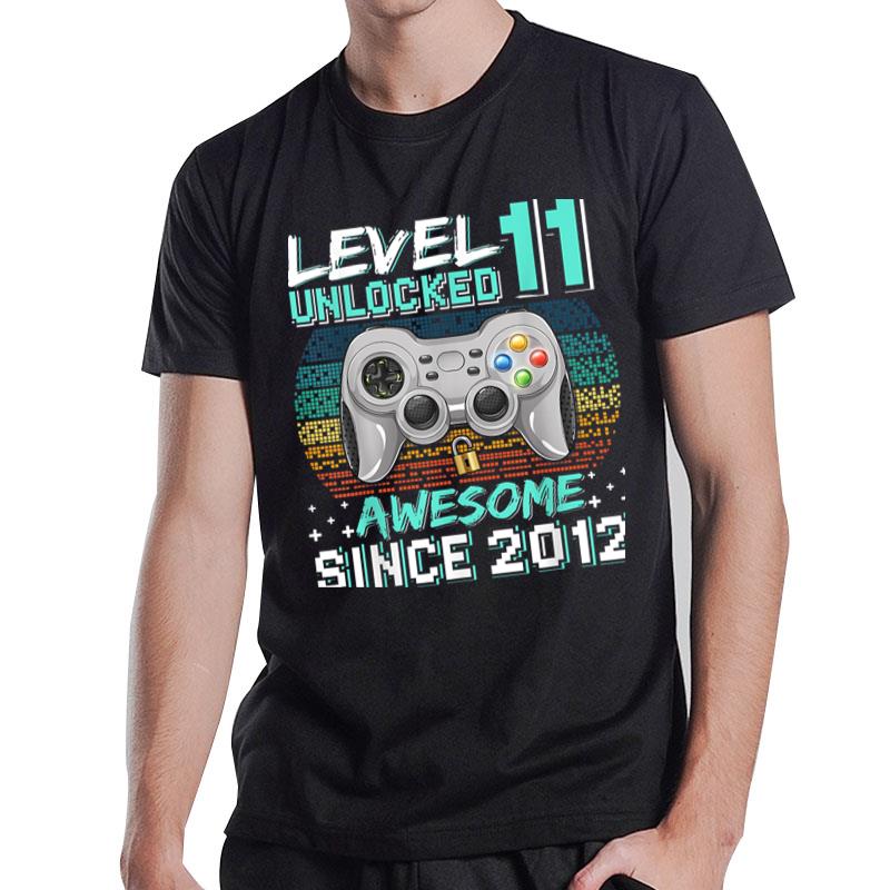 Level 11 Unlocked Awesome 2012 Video Game 11Th Birthday Gift T-Shirt