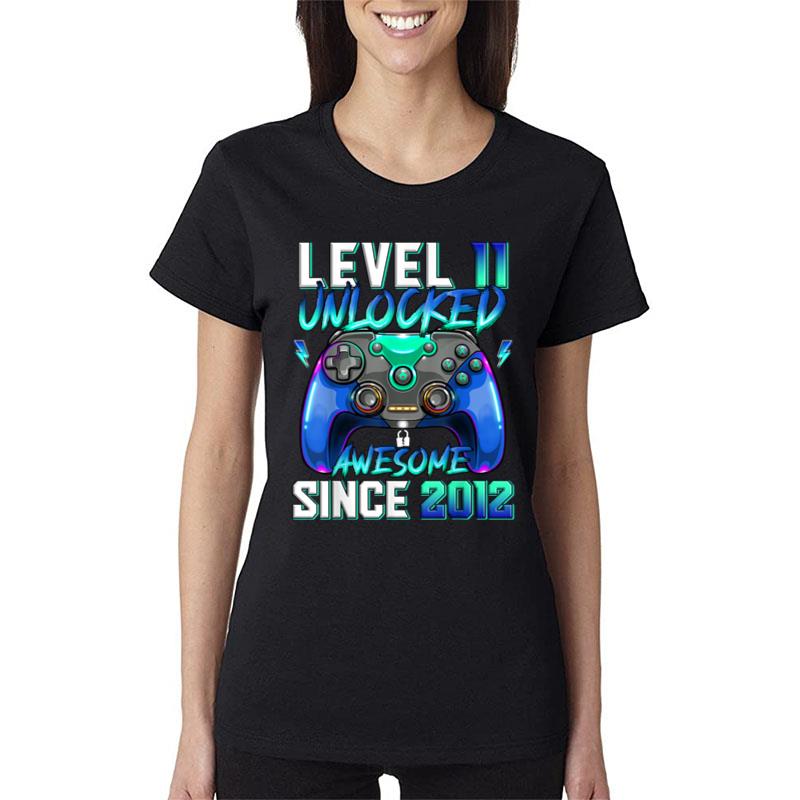 Level 11 Unlocked Awesome Since 2012 11Th Birthday For Boys Women T-Shirt