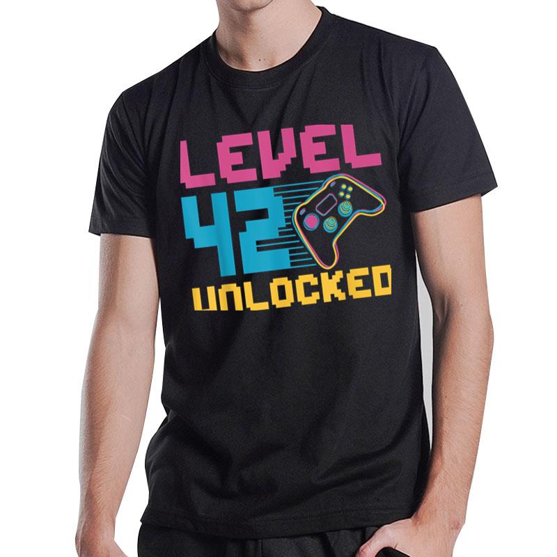 Level 42 Unlocked Gaming Birthday T-Shirt