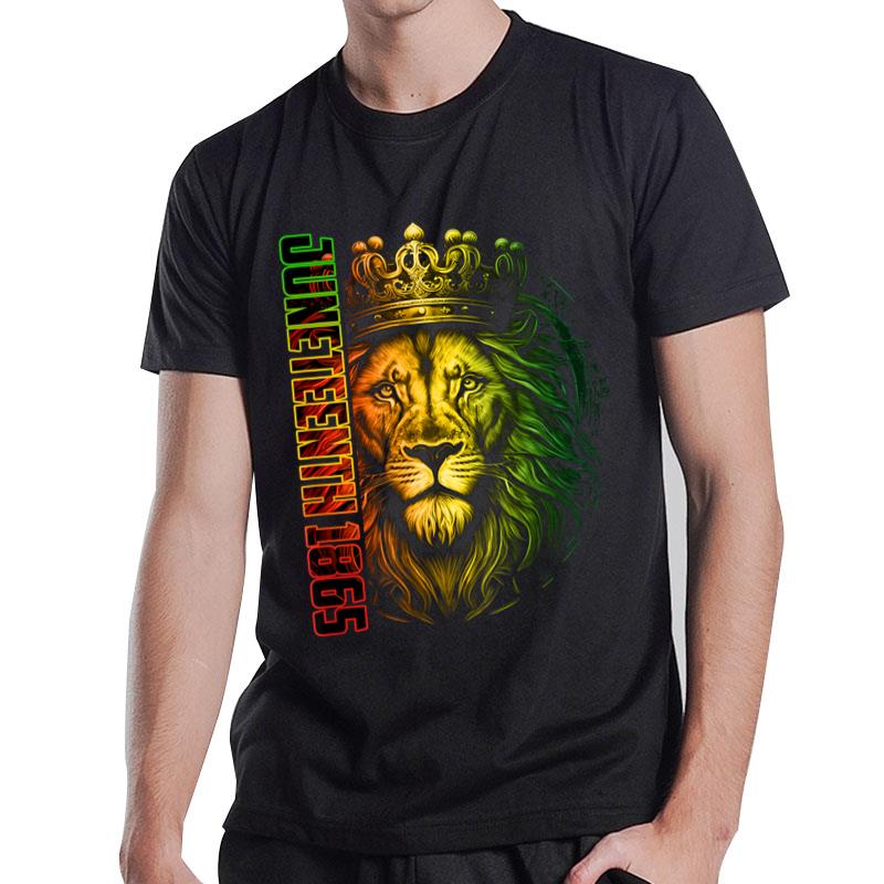 Lion Juneteenth African American Freedom Black History T-Shirt