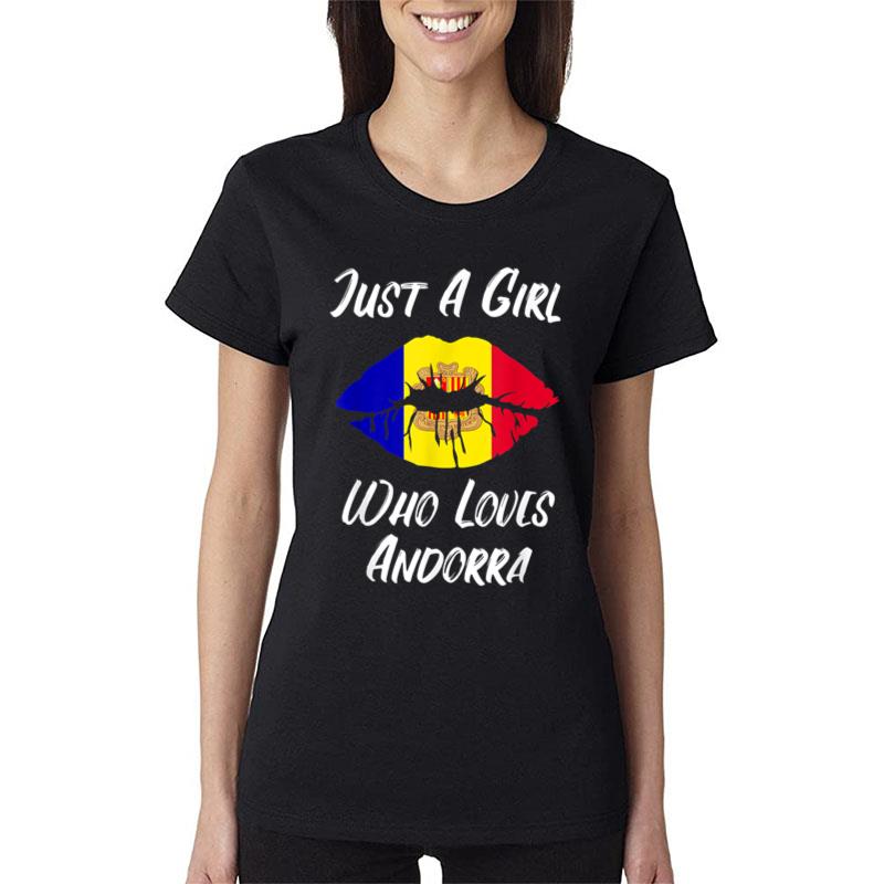 Lips And Mouth Love Andorian Flag Andorra Women T-Shirt