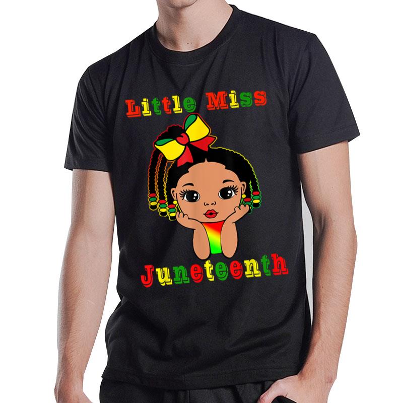 Little Miss Juneteenth Black Daughter Baby Black T-Shirt