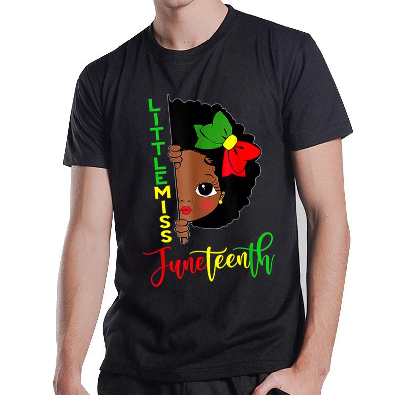 Little Miss Juneteenth Girl Toddler Black History Month T-Shirt