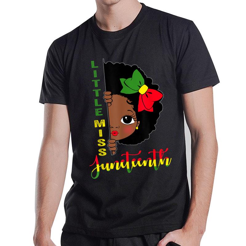 Little Miss Juneteenth Toddler Black History Month T-Shirt