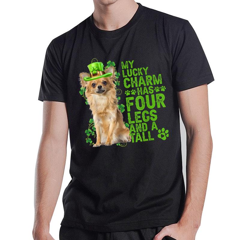 Long Haired Tan Chihuahua Green Hat Charm St.Patrick'S Day T-Shirt