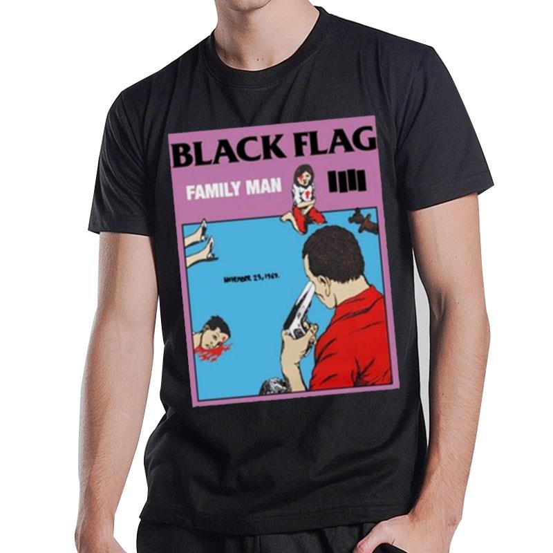 Lottareds Black Flag Family Man Funny T-Shirt