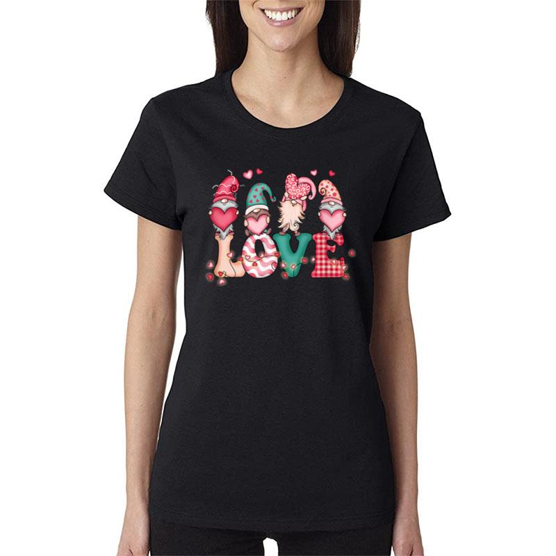 Love Gnome Valentine'S Day Design Women T-Shirt