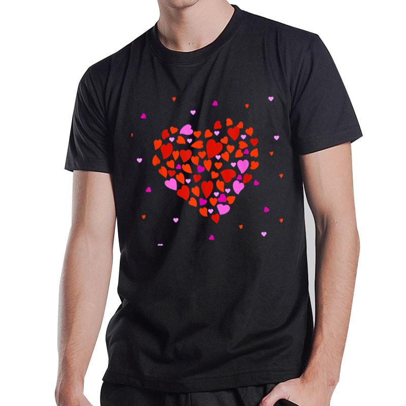 Love Heart Graphic Valentine'S Day For Womens Girls Kids Ver 2 T-Shirt